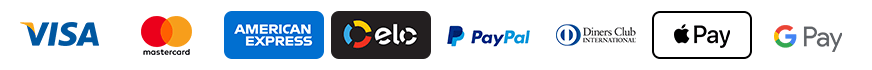 Betal med Visa, Mastercard, PayPal, Apple Pay og Google Pay